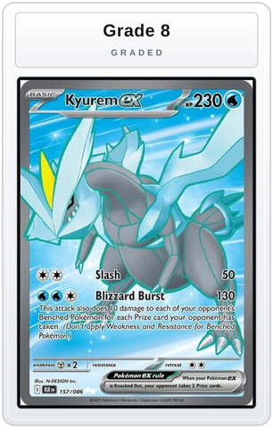 Graded - Kyurem ex - 157/086 — Grade 8 graded overlay