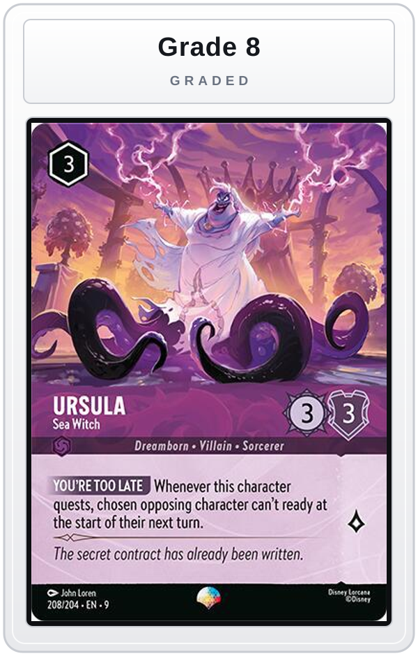 Graded - Ursula - Sea Witch (Epic) — Grade 8 graded overlay