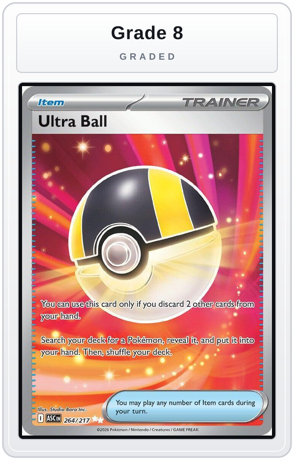 Graded - Ultra Ball - 264/217 — Grade 8 graded overlay