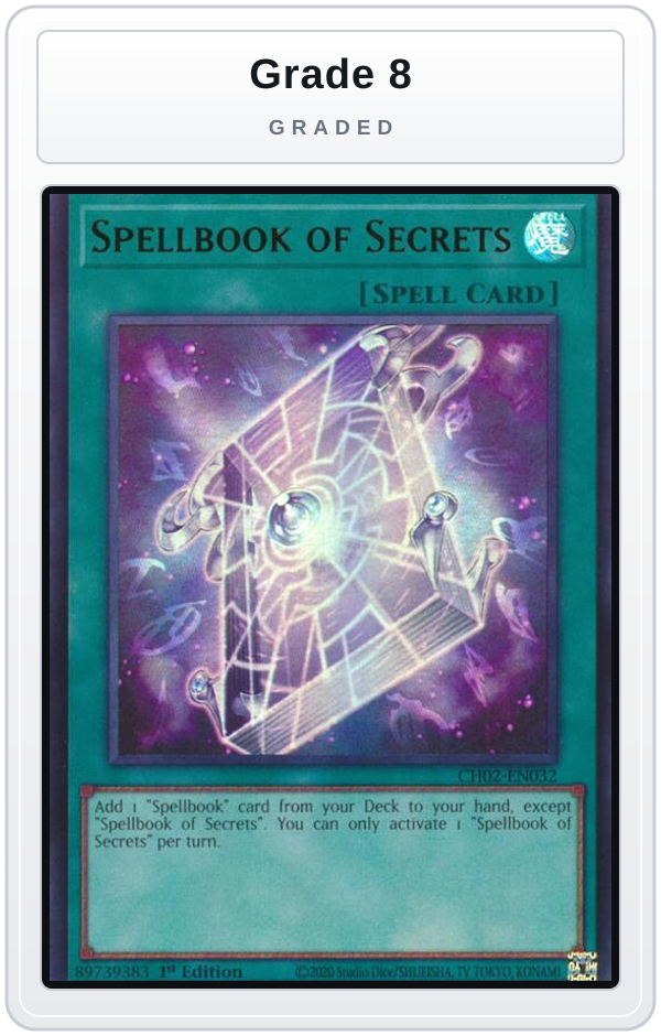 Graded - Spellbook of Secrets — Grade 8 graded overlay