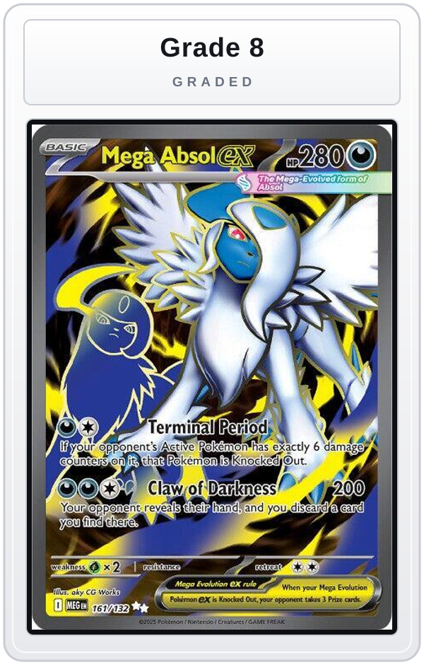 Graded - Mega Absol ex - 161/132 — Grade 8 graded overlay