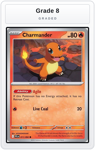 Graded - Charmander — Grade 8 graded overlay