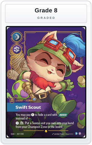 Graded - Teemo - Swift Scout (Overnumbered) — Grade 8 graded overlay