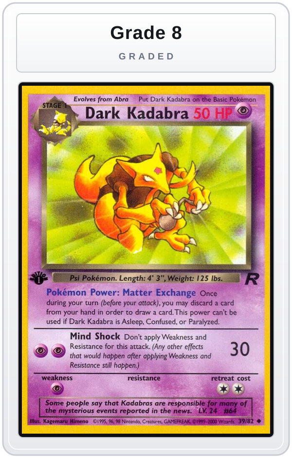 Graded - Dark Kadabra — Grade 8 graded overlay