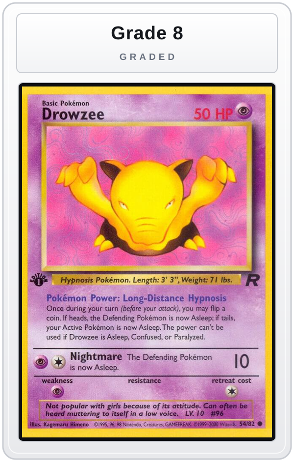 Graded - Drowzee — Grade 8 graded overlay