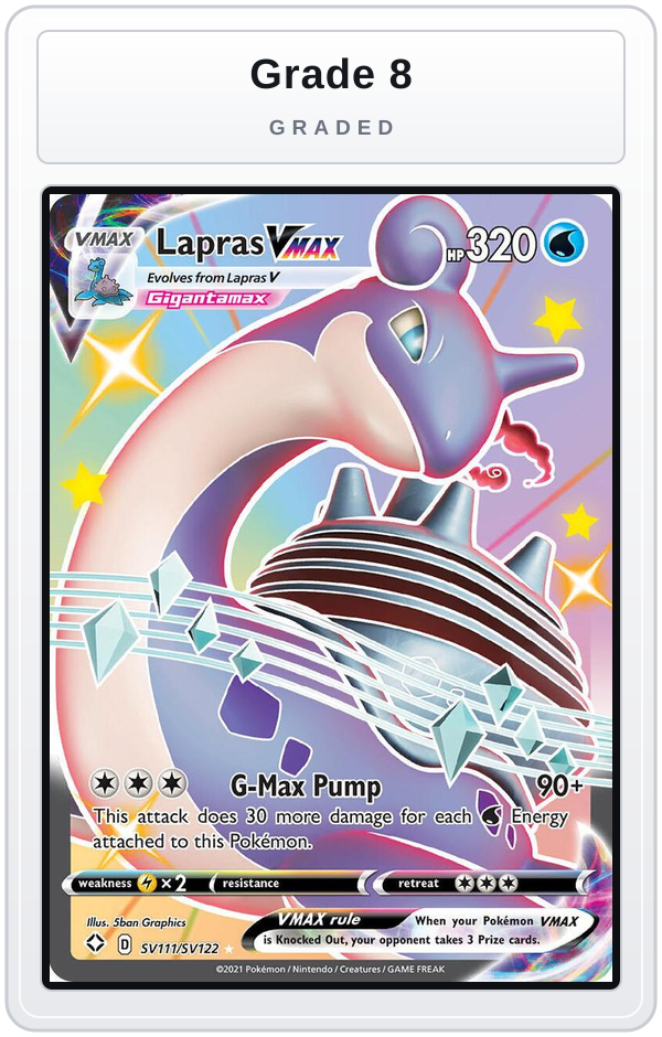 Graded - Lapras VMAX — Grade 8 graded overlay
