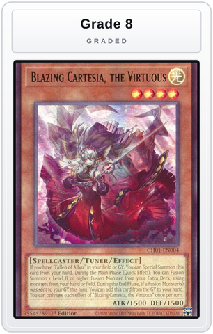 Graded - Blazing Cartesia, the Virtuous — Grade 8 graded overlay