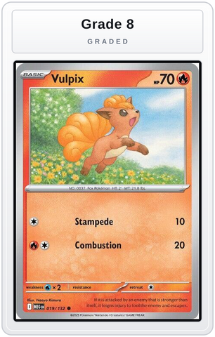 Graded - Vulpix - 019/132 — Grade 8 graded overlay
