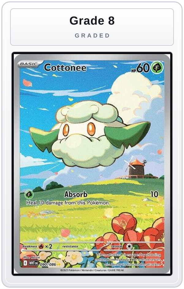 Graded - Cottonee - 090/086 — Grade 8 graded overlay