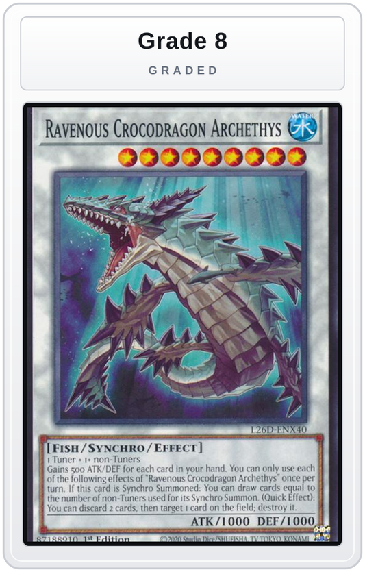 Graded - Ravenous Crocodragon Archethys — Grade 8 graded overlay