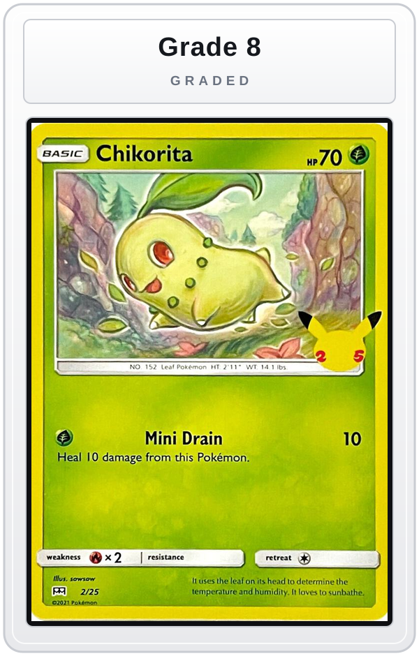 Graded - Chikorita - 2/25 — Grade 8 graded overlay