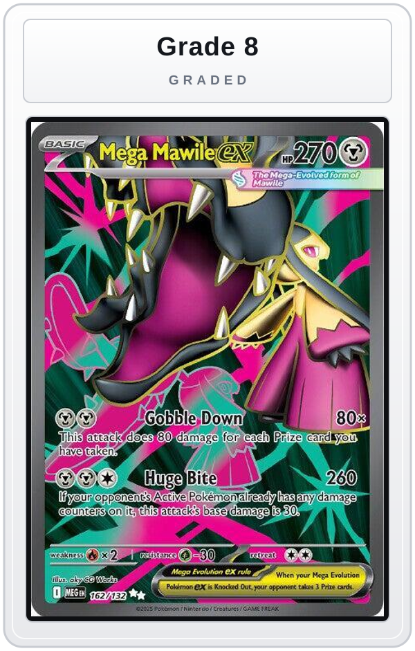 Graded - Mega Mawile ex - 162/132 — Grade 8 graded overlay