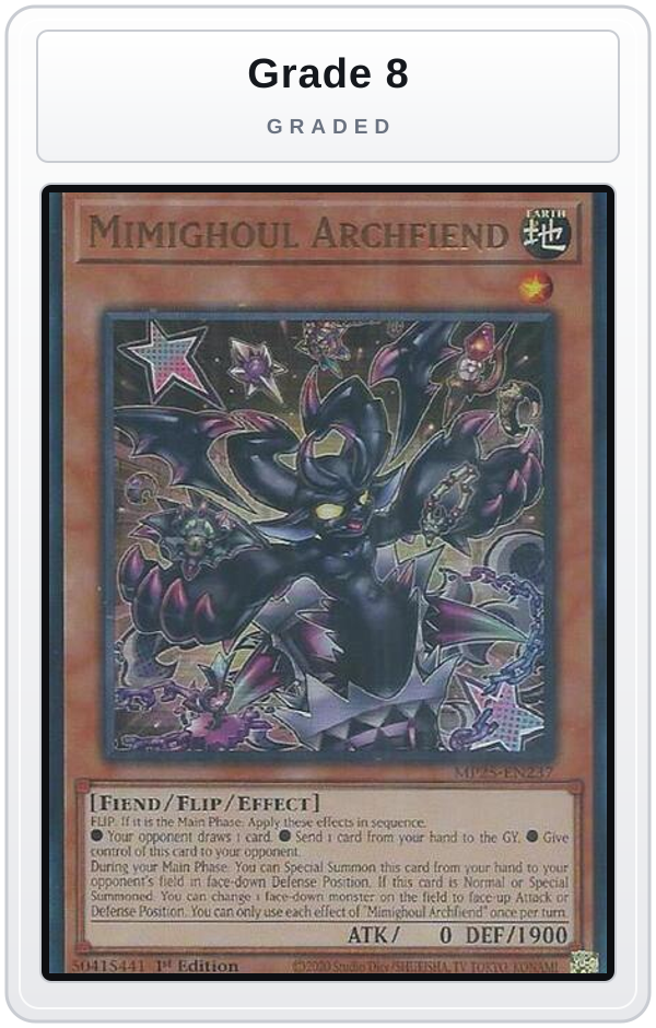 Graded - Mimighoul Archfiend — Grade 8 graded overlay
