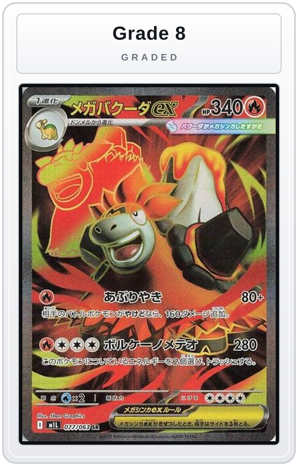 Graded - Mega Camerupt ex - 077/063 — Grade 8 graded overlay