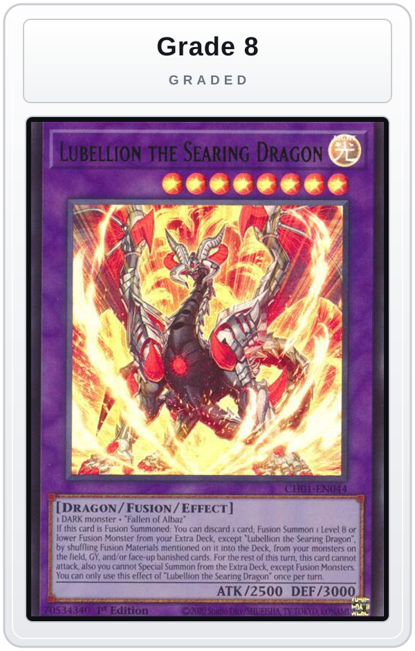 Graded - Lubellion the Searing Dragon — Grade 8 graded overlay