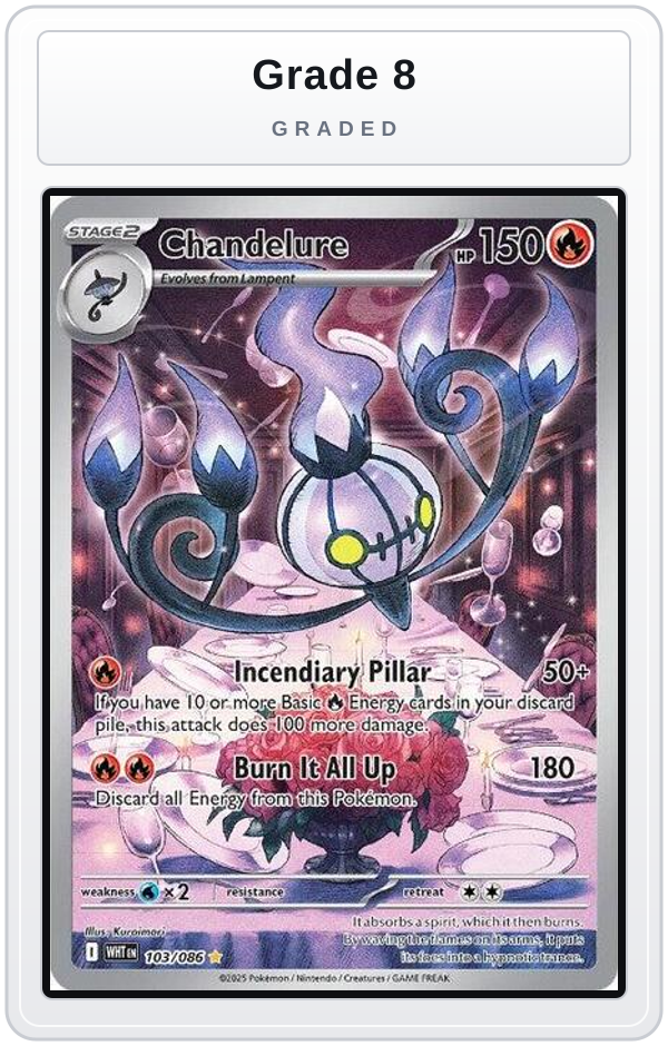 Graded - Chandelure - 103/086 — Grade 8 graded overlay