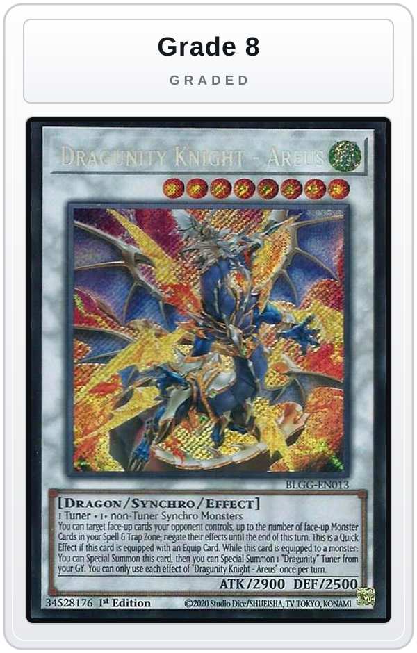 Graded - Dragunity Knight - Areus — Grade 8 graded overlay
