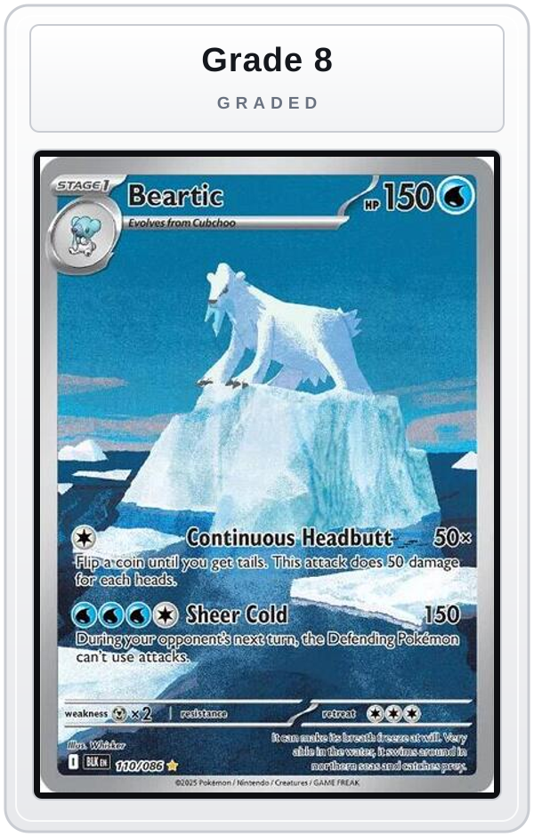 Graded - Beartic - 110/086 — Grade 8 graded overlay