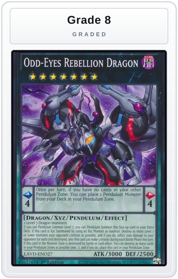 Graded - Odd-Eyes Rebellion Dragon — Grade 8 graded overlay
