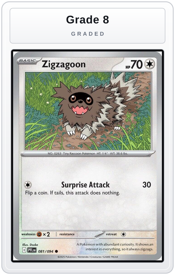 Graded - Zigzagoon — Grade 8 graded overlay