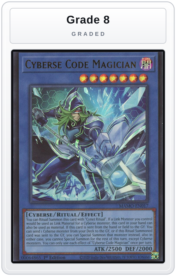Graded - Cyberse Code Magician — Grade 8 graded overlay