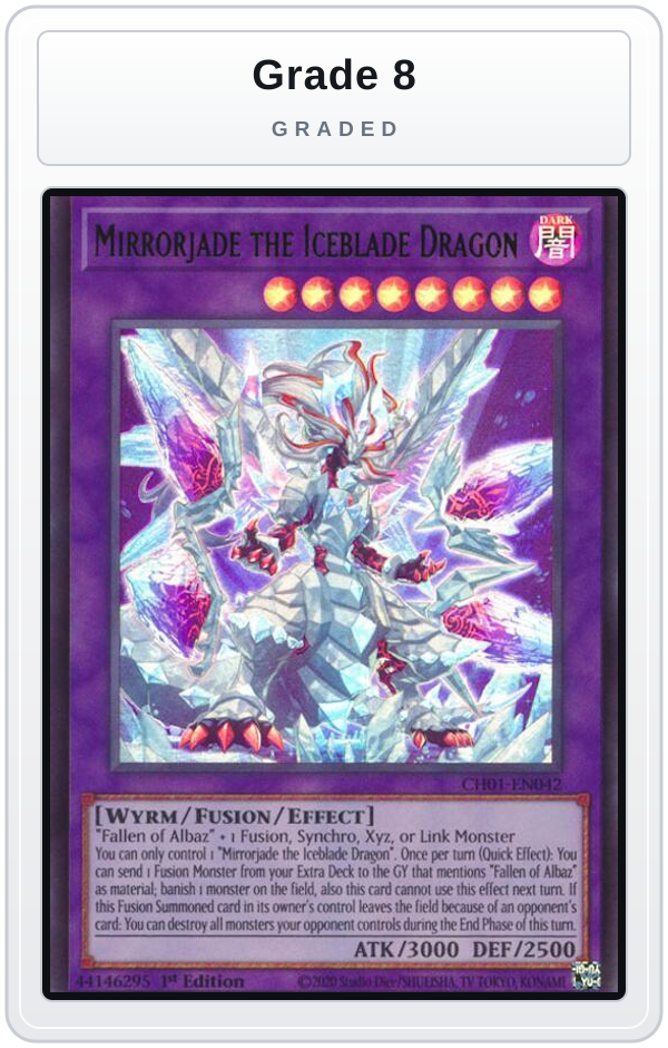 Graded - Mirrorjade the Iceblade Dragon — Grade 8 graded overlay