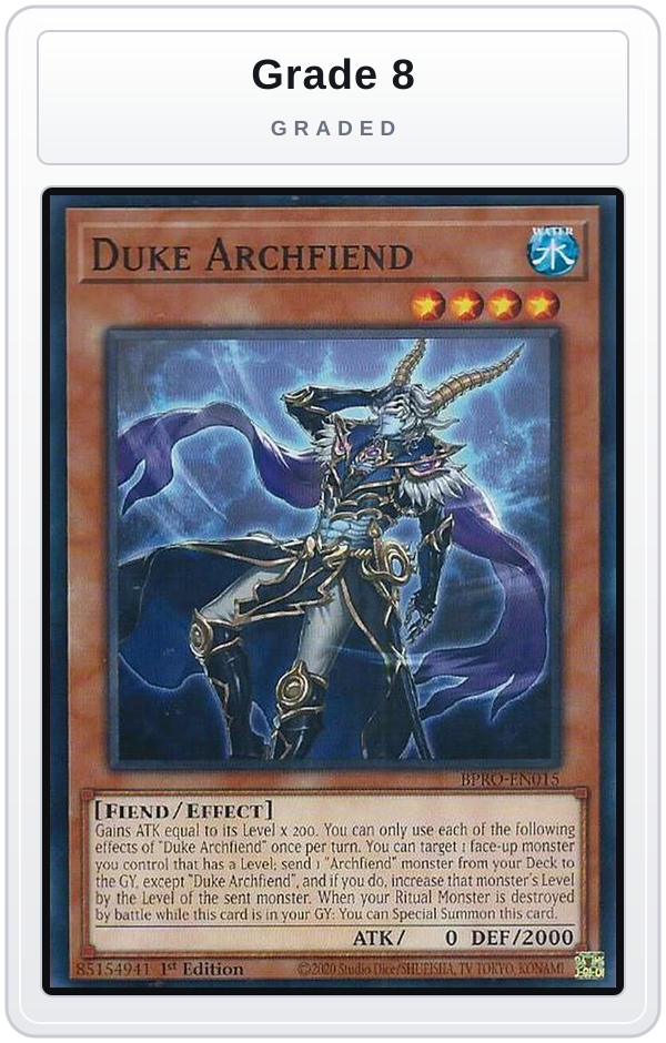 Graded - Duke Archfiend — Grade 8 graded overlay