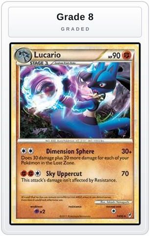 Graded - Lucario - 14/95 (Call of Legends) — Grade 8 graded overlay