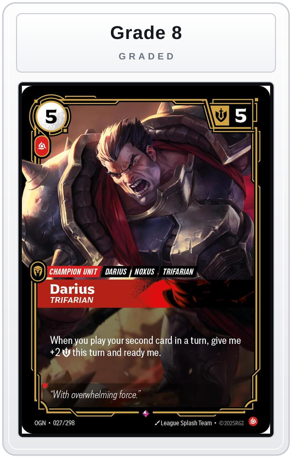Graded - Darius, Trifarian — Grade 8 graded overlay