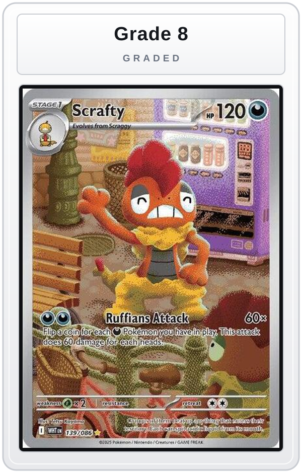 Graded - Scrafty - 139/086 — Grade 8 graded overlay