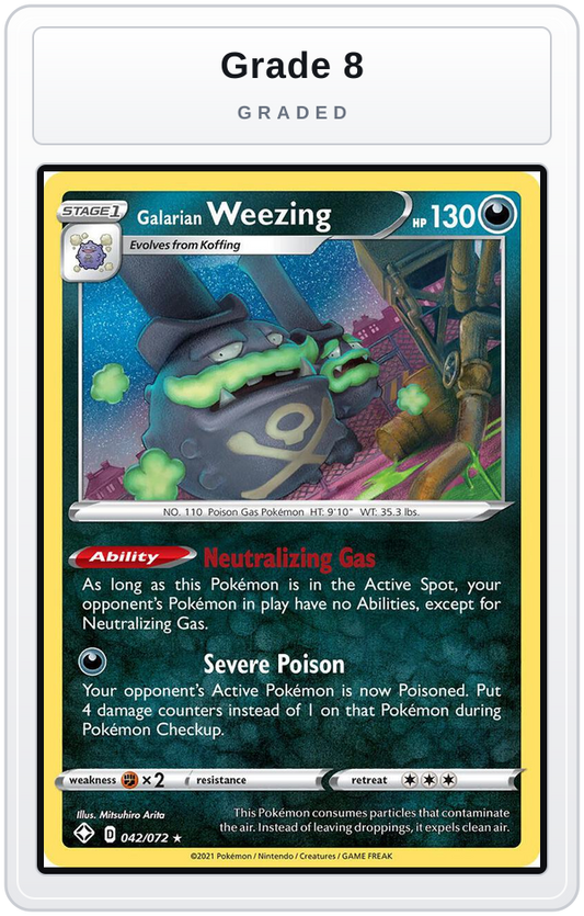 Graded - Galarian Weezing — Grade 8 graded overlay