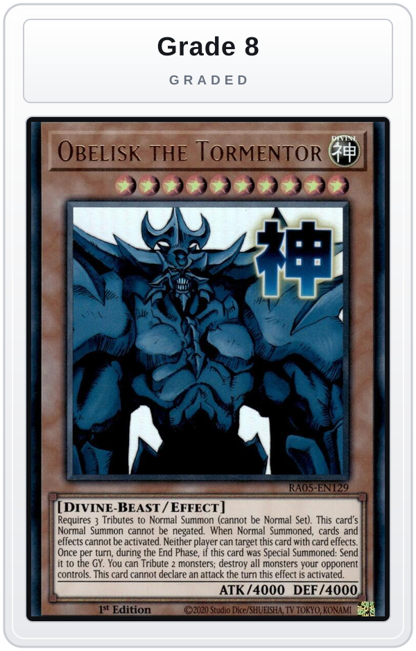 Graded - Obelisk the Tormentor — Grade 8 graded overlay