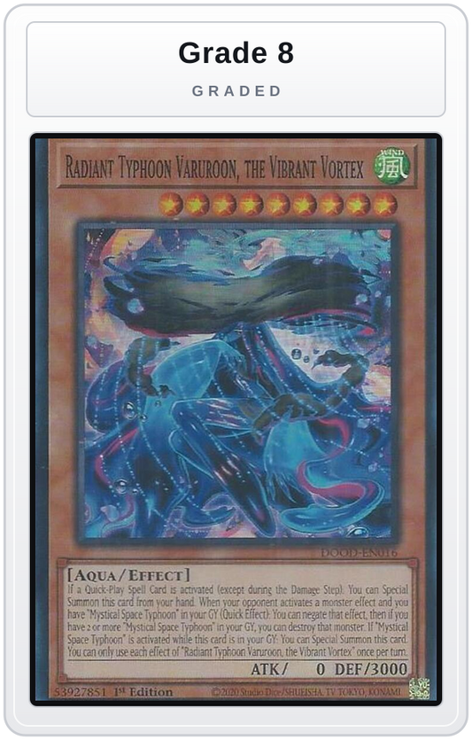 Graded - Radiant Typhoon Varuroon, the Vibrant Vortex — Grade 8 graded overlay
