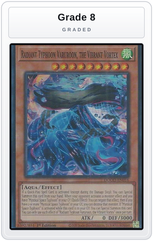 Graded - Radiant Typhoon Varuroon, the Vibrant Vortex — Grade 8 graded overlay