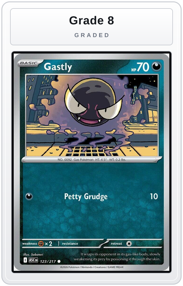 Graded - Gastly — Grade 8 graded overlay