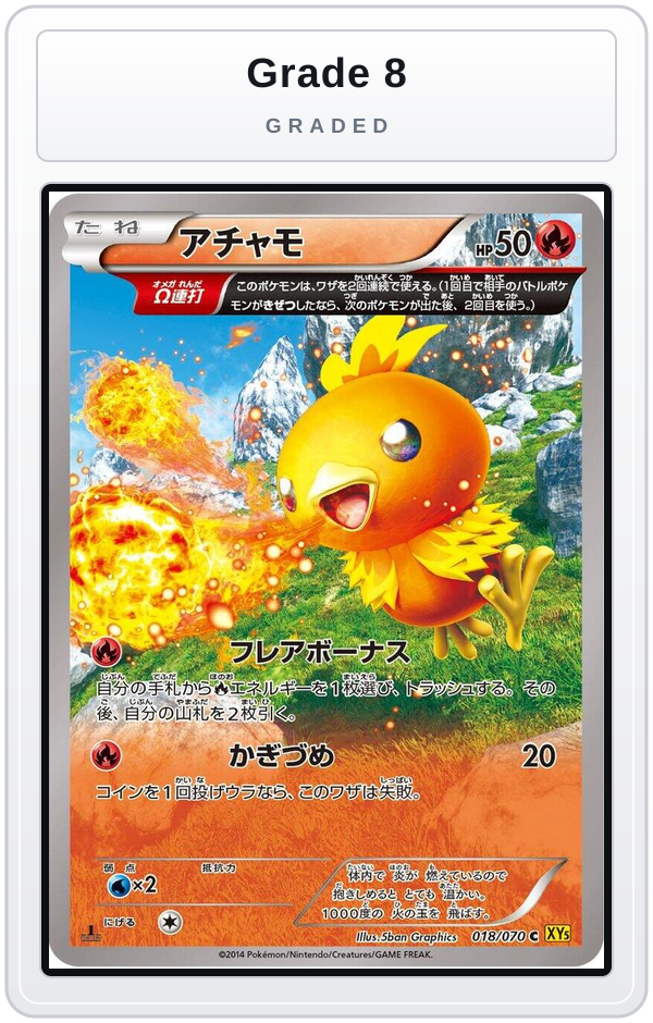 Graded - Torchic - 018/070 — Grade 8 graded overlay