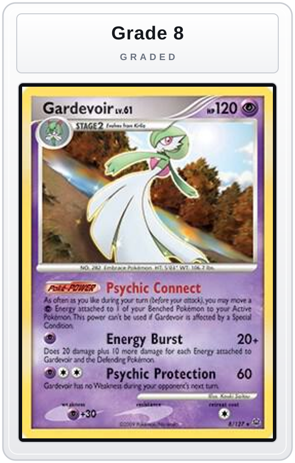 Graded - Gardevoir - 8/127 (DPPt Platinum) — Grade 8 graded overlay