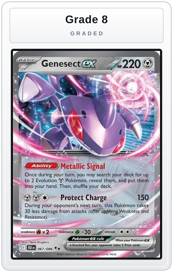 Graded - Genesect ex — Grade 8 graded overlay