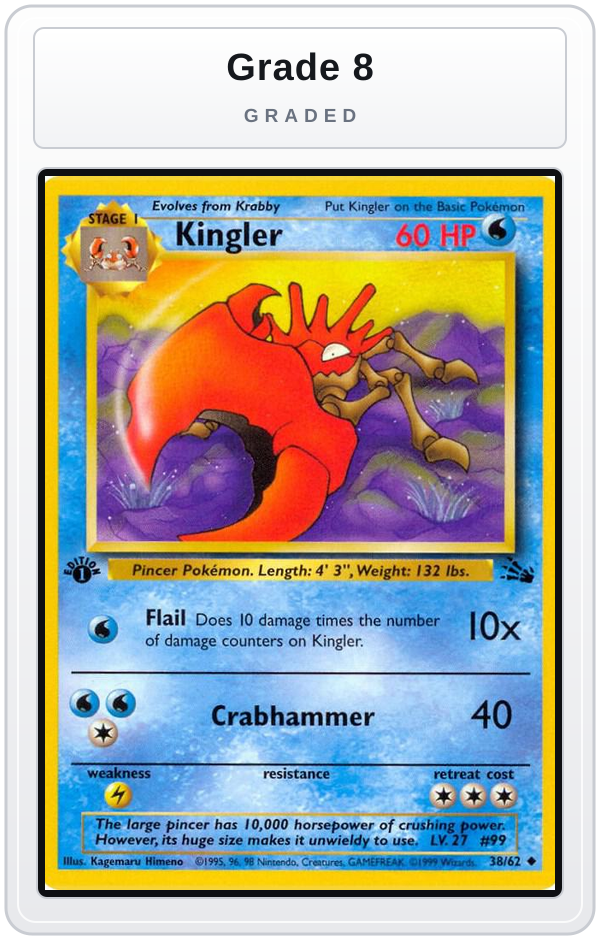 Graded - Kingler — Grade 8 graded overlay