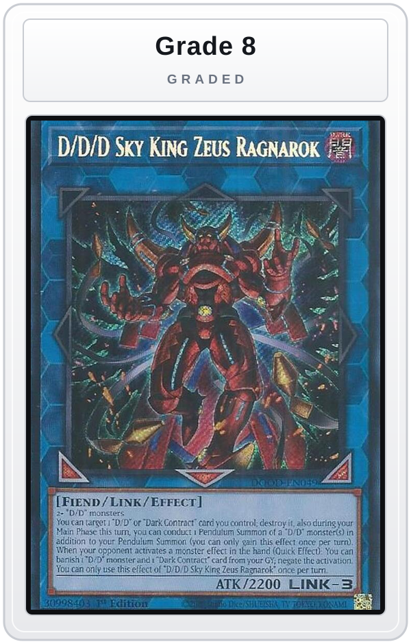 Graded - D/D/D Sky King Zeus Ragnarok — Grade 8 graded overlay
