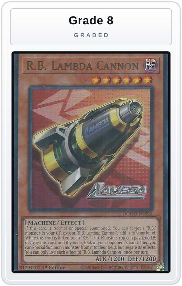 Graded - R.B. Lambda Cannon — Grade 8 graded overlay