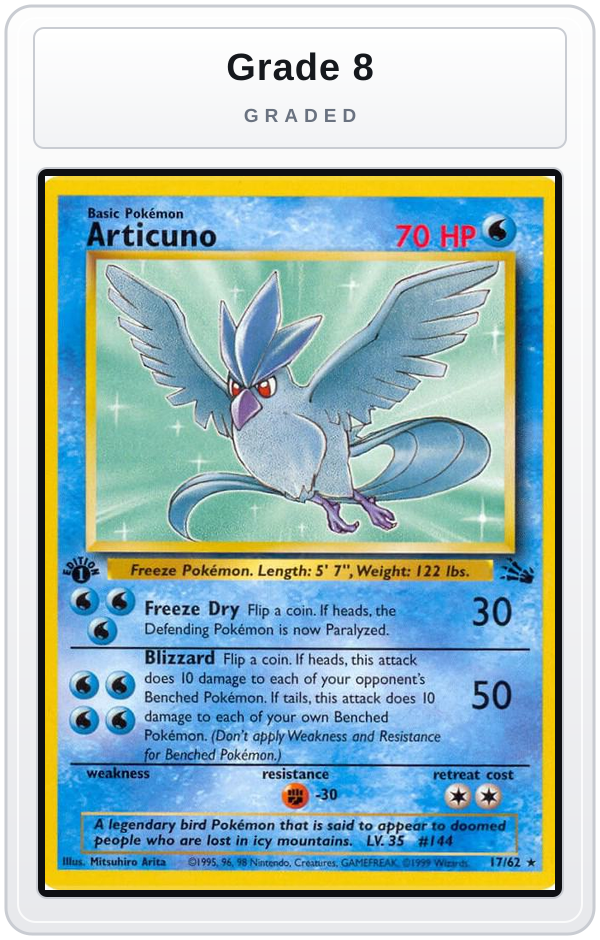 Graded - Articuno (17) — Grade 8 graded overlay