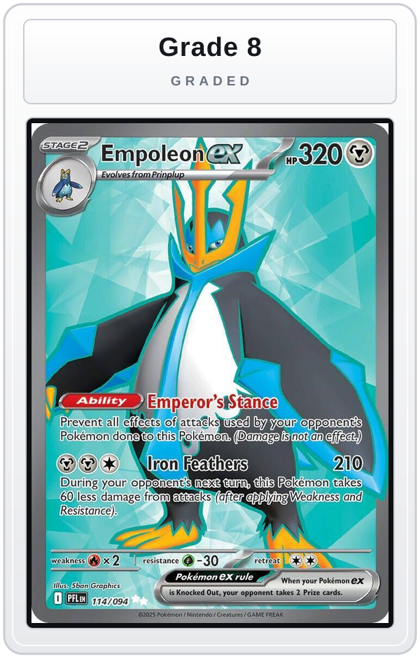 Graded - Empoleon ex - 114/094 — Grade 8 graded overlay