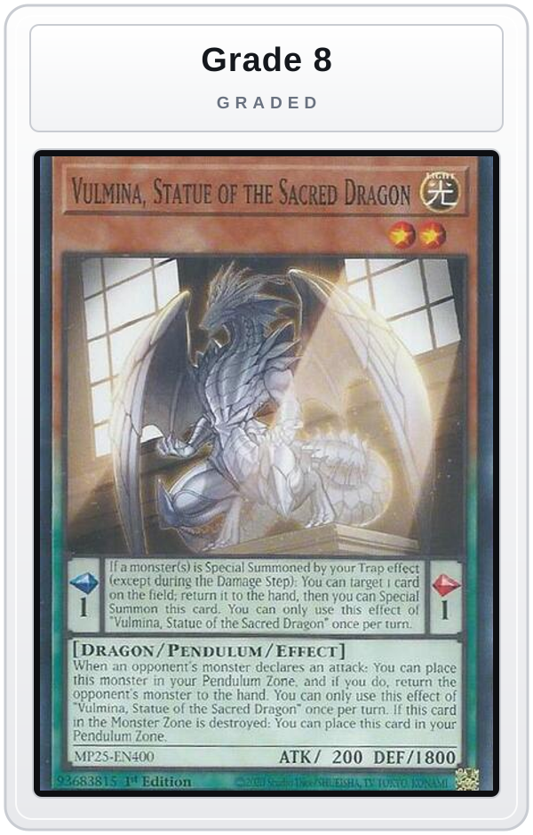 Graded - Vulmina, Statue of the Sacred Dragon — Grade 8 graded overlay