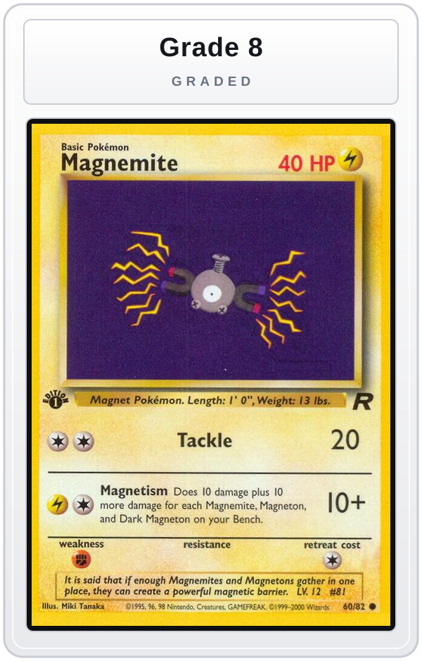 Graded - Magnemite — Grade 8 graded overlay