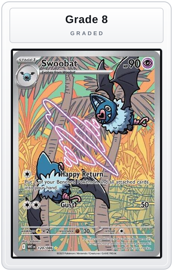Graded - Swoobat - 120/086 — Grade 8 graded overlay
