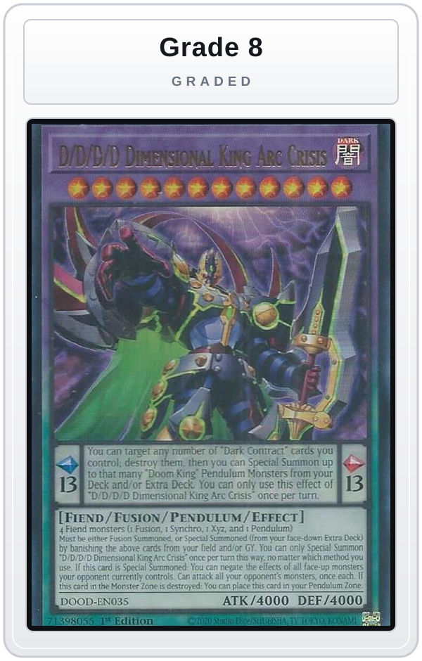 Graded - D/D/D/D Dimensional King Arc Crisis — Grade 8 graded overlay
