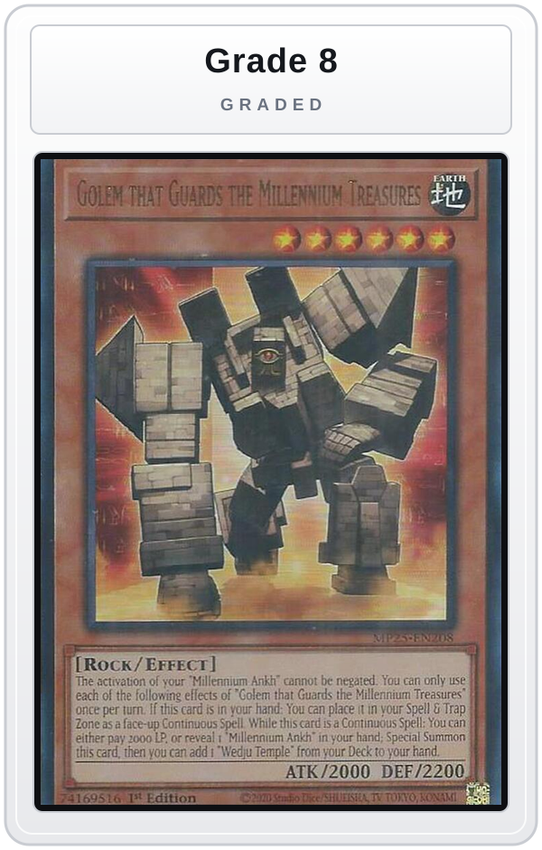 Graded - Golem that Guards the Millennium Treasures — Grade 8 graded overlay