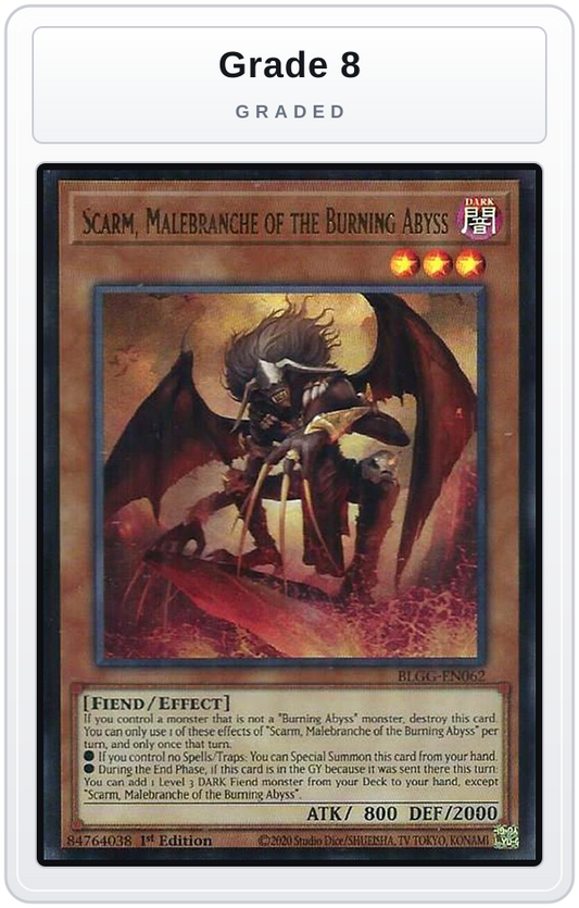 Graded - Scarm, Malebranche of the Burning Abyss — Grade 8 graded overlay