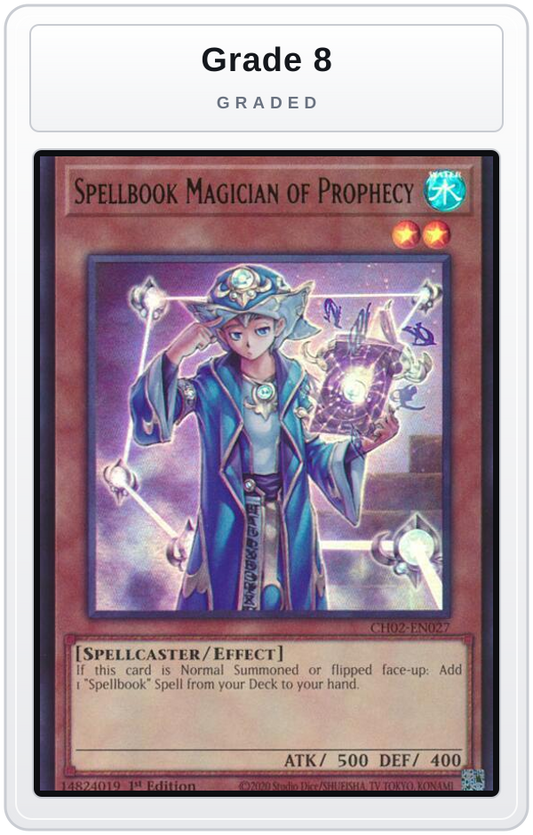 Graded - Spellbook Magician of Prophecy — Grade 8 graded overlay